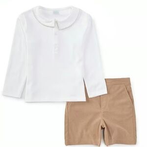 Edgehill Coll 2-pice set Peter Pan collar with novelty stitching Boys Sz 6